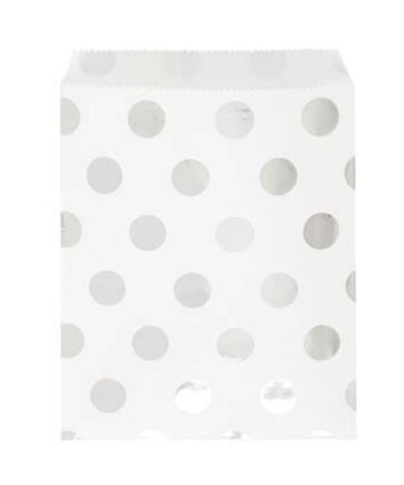 Tüte Papier Dots Metall 8Stk. Silber