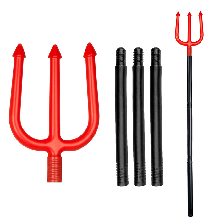 Teufelsgabel Dreizack 4-teilg | Rot 112cm