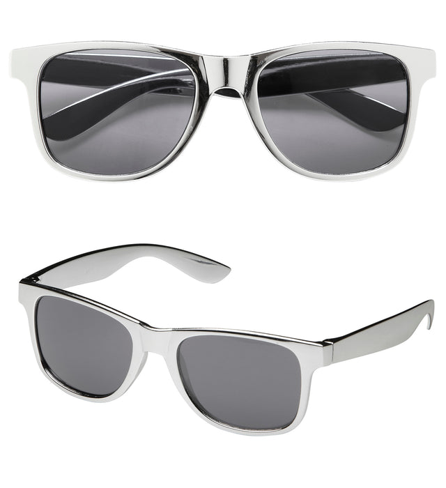Partybrille mit getönten Gläsern | Silber Metallic