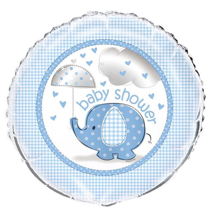 ABC18 Folienballon "Elephant" | Ø 45 cm Blau