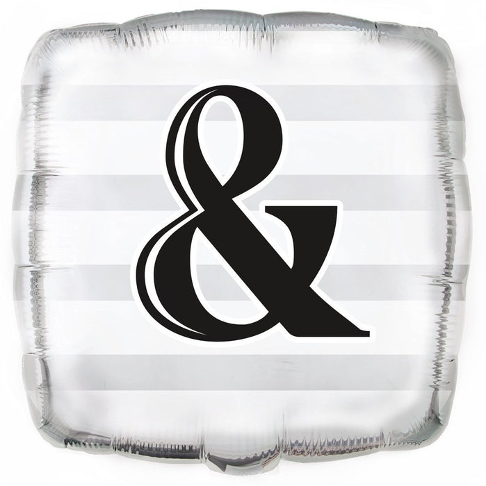 ABC18 Quadrat Folienballon "Hochzeit #&" | Ø 45 cm Silber