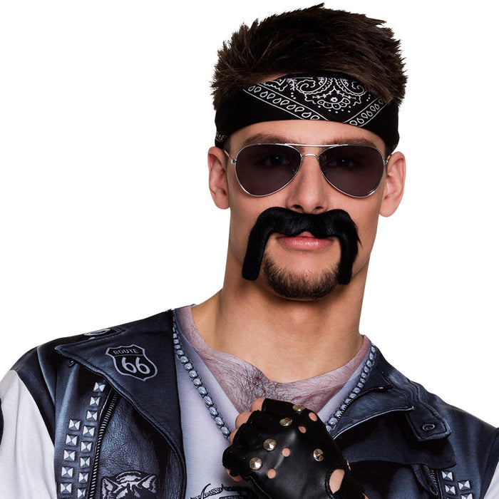 Schnurrbart "Biker" zum Kostüm | Schwarz