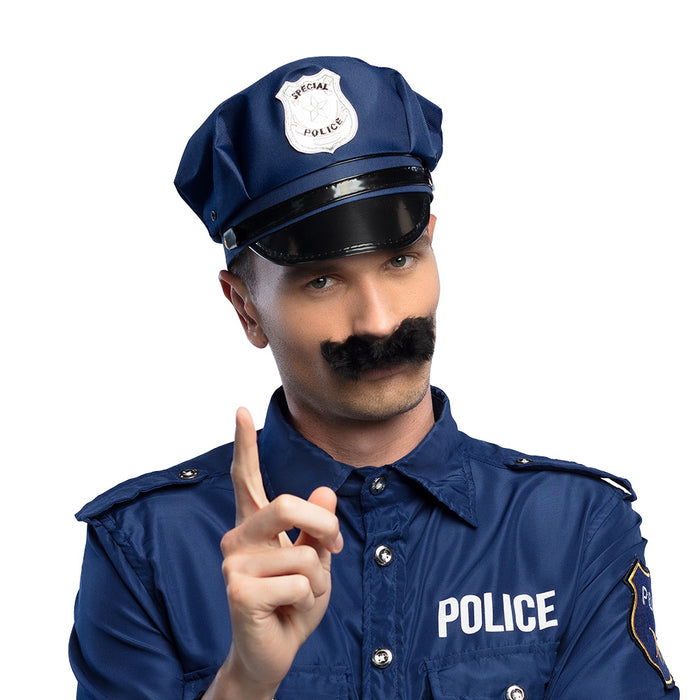 Schnurrbart "Polizist" zum Kostüm | Schwarz