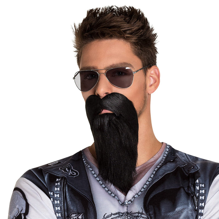 Bart "Biker" zum Kostüm | Schwarz