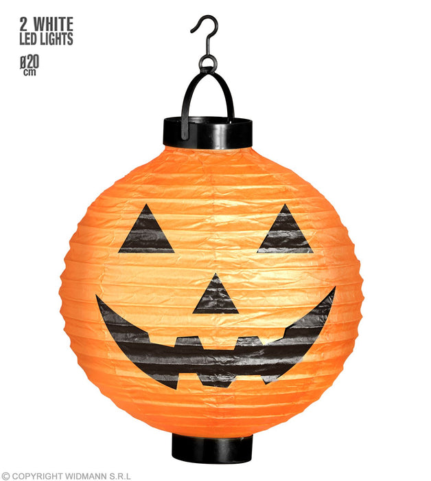 Halloween Deko Laterne "Kürbis" LED 20 cm | Orange
