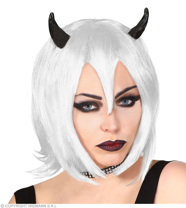 Perücke "Cosplay Teufel" in Box | Weiß