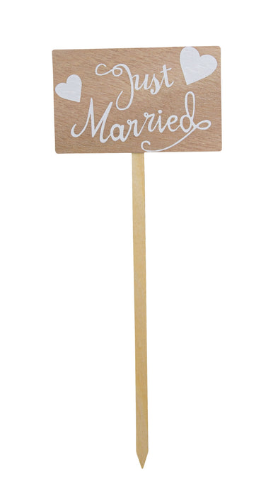 Dekostecker Just Married | 10x26 cm | Holz weiß/natur | Hochzeit | 07530