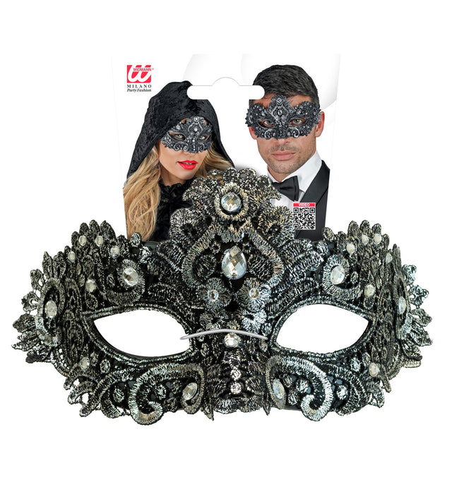 Theater Augenmaske mit Strass | Silber