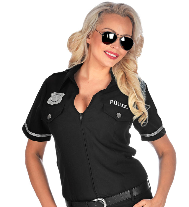 Kostüm Bluse "Polizistin" | Schwarz