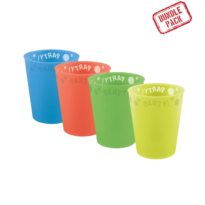 Mehrweg Becher 250 ml | 4 Stück Multicolor