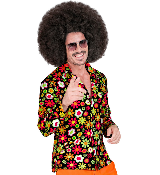 Retro Herren Hemd "Flowers" | Mehrfarbig - Kostüm 60er 70er Jahre