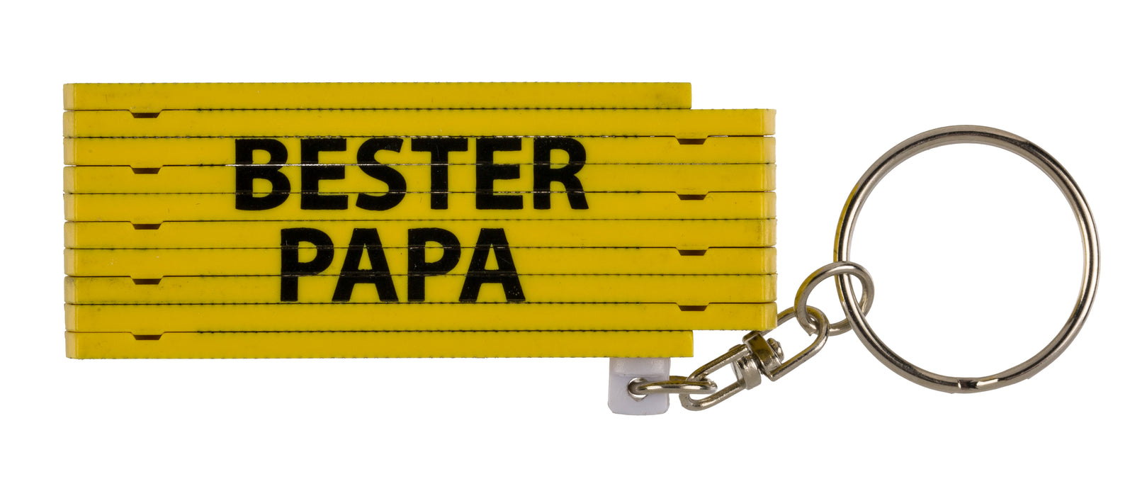 Metall Schlüsselanhänger Zollstock mit Sprüchen 2-farbig | 4-fach sortiert