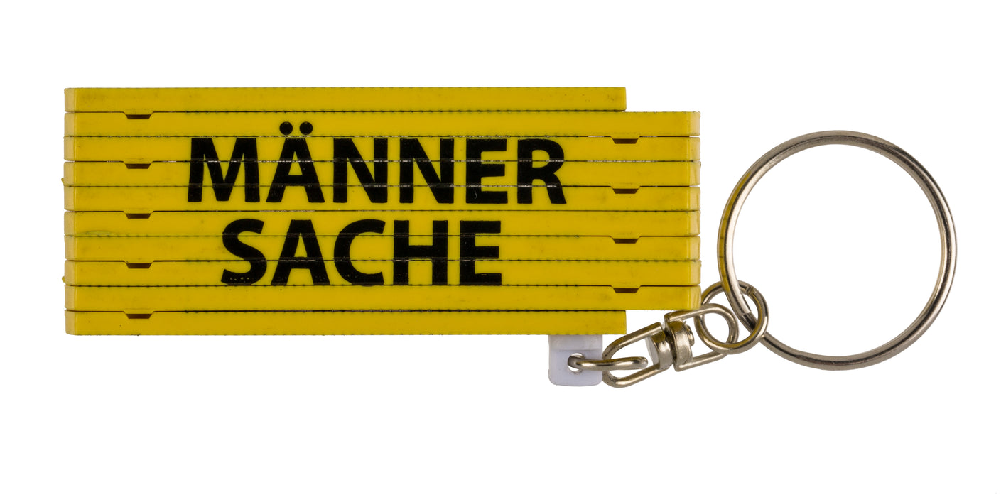 Metall Schlüsselanhänger Zollstock mit Sprüchen 2-farbig | 4-fach sortiert