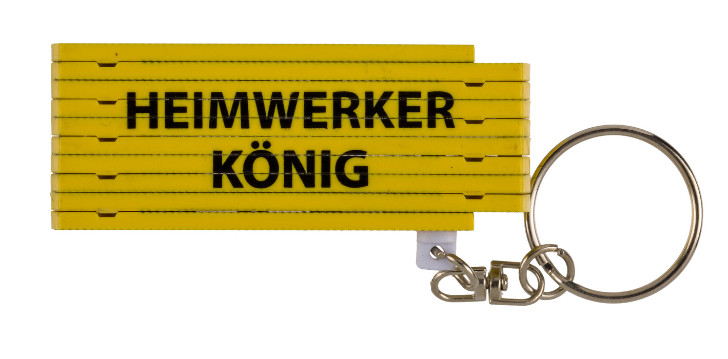 Metall Schlüsselanhänger Zollstock mit Sprüchen 2-farbig | 4-fach sortiert