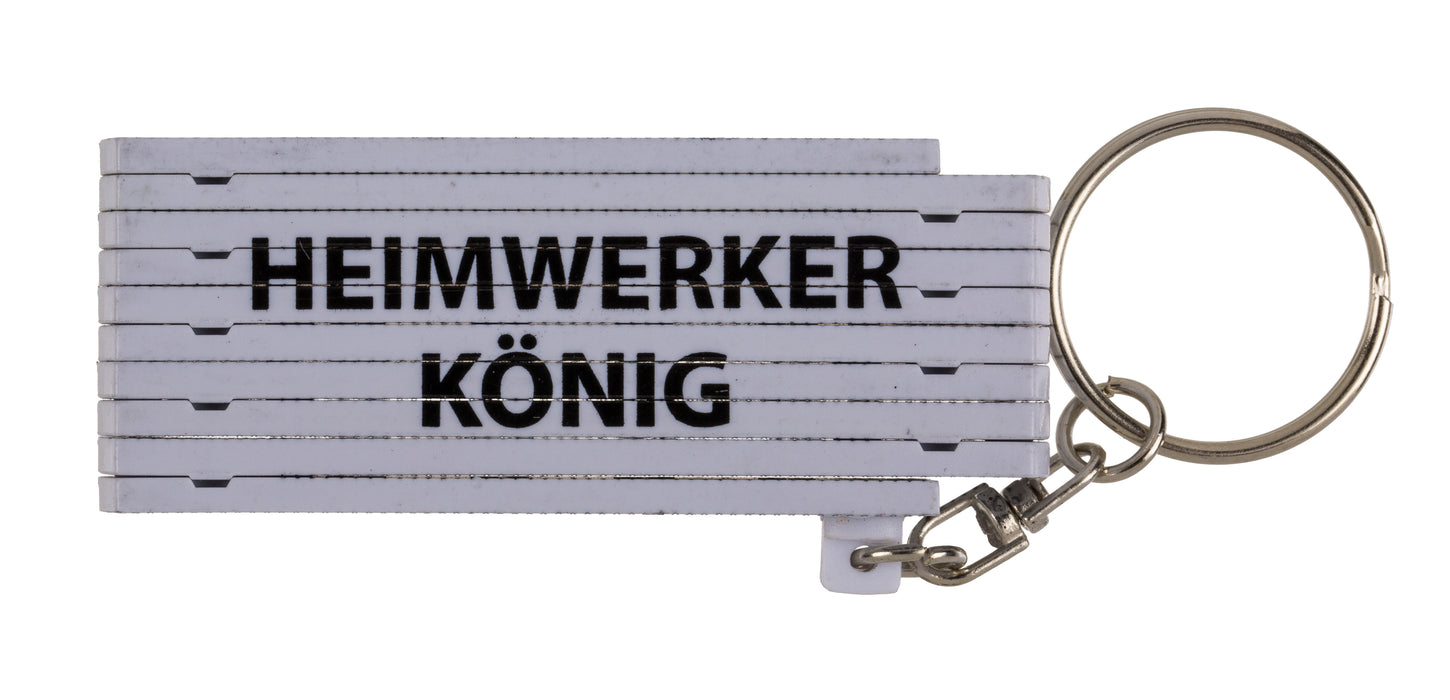 Metall Schlüsselanhänger Zollstock mit Sprüchen 2-farbig | 4-fach sortiert