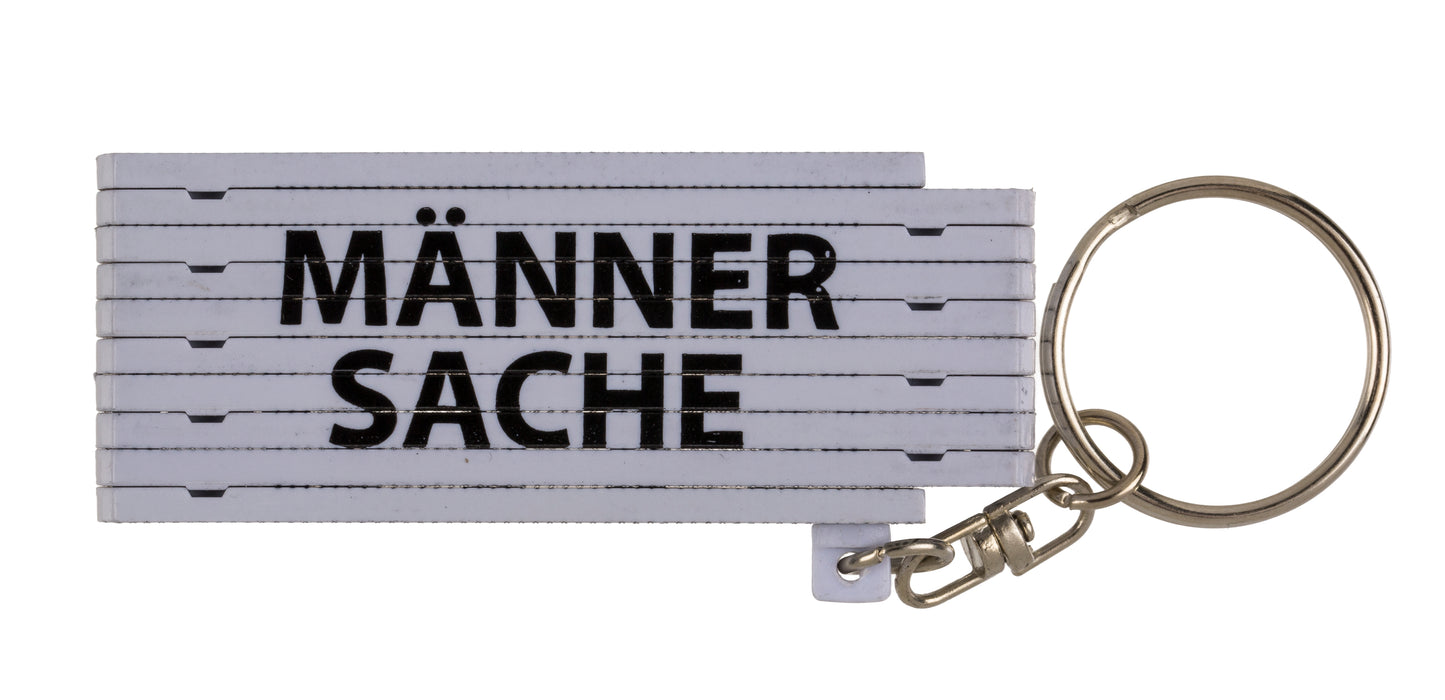 Metall Schlüsselanhänger Zollstock mit Sprüchen 2-farbig | 4-fach sortiert