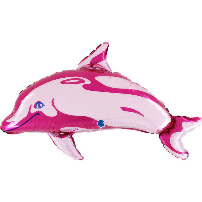 34" Folienballon Lose "Delfin Pink" | HFE (Non-Metallic)