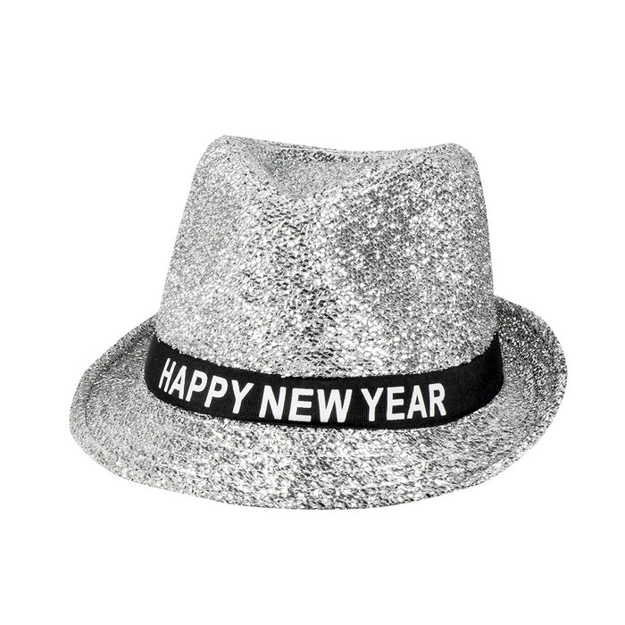 Hut Sparkling "Happy New Year" | Silber - Silvester