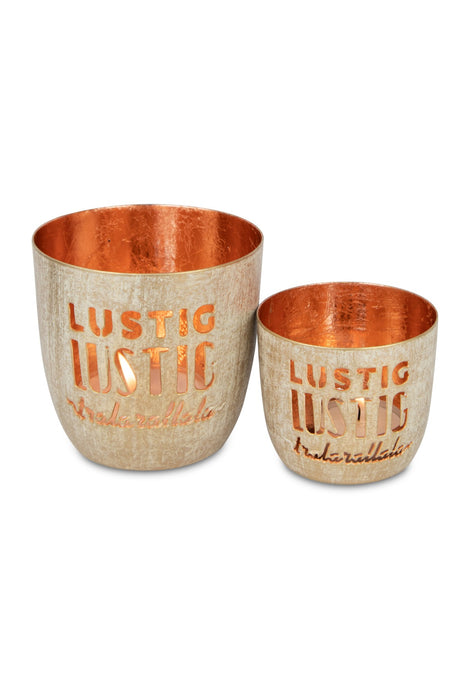 Lichter 2er Set Lustig lustig tralalala | Metall | 8×7 + 10×10 cm | 13459