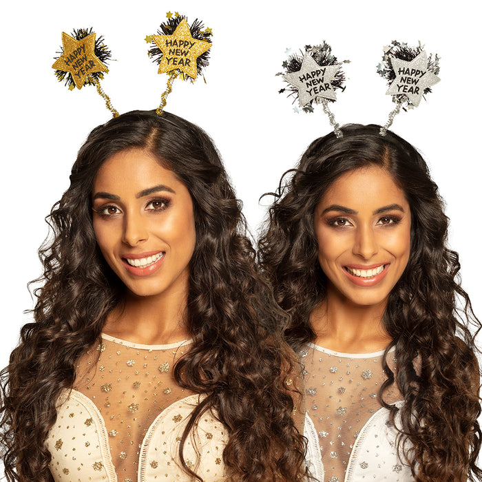 Haarreif Sparkling "Happy New Year" Farblich sortiert | 1 Stück