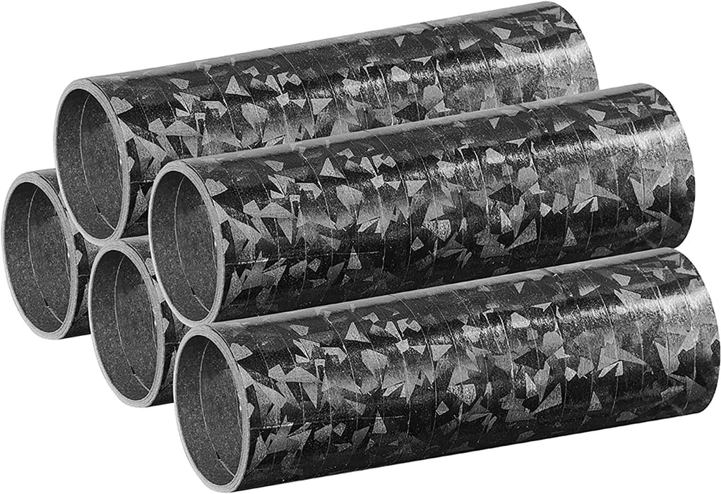 Luftschlangen "Holografisch" 4m / 5 Rollen | Schwarz
