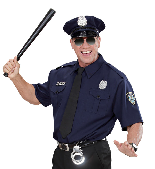 Kostüm "Polizist" mit Hemd, Krawatte und Mütze | Blau/Schwarz