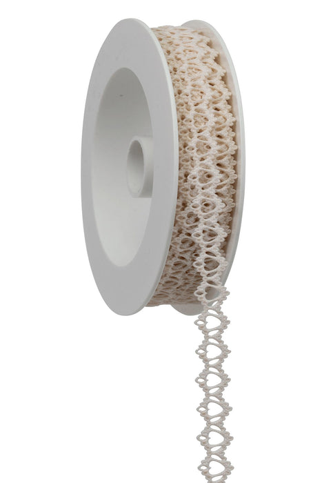 Taftband Spitzenherz 2,5m | Creme
