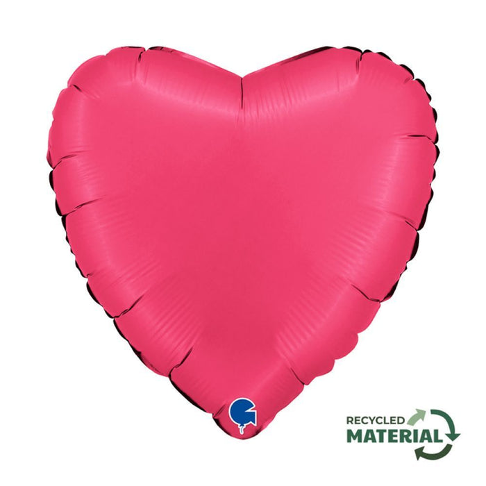 ABC18 Herz Folienballon Uni | Ø 46 cm Satin Lipstick