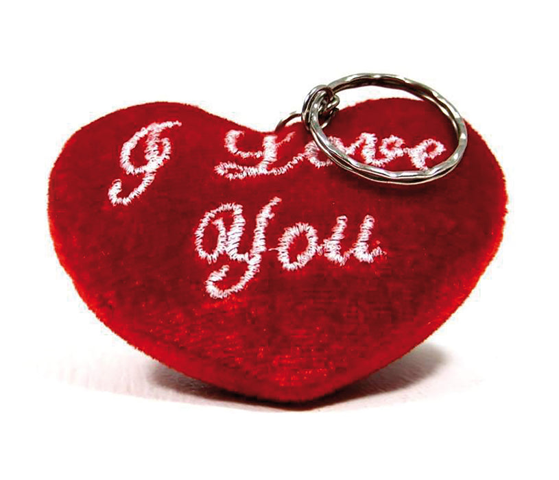 Rotes Plüsch Herz "I Love You" | Schlüsselanhänger 7 cm