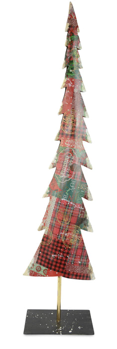 Metall Weihnachtsbaum stehend | Rot Grün | 16,5×67 cm | 18203