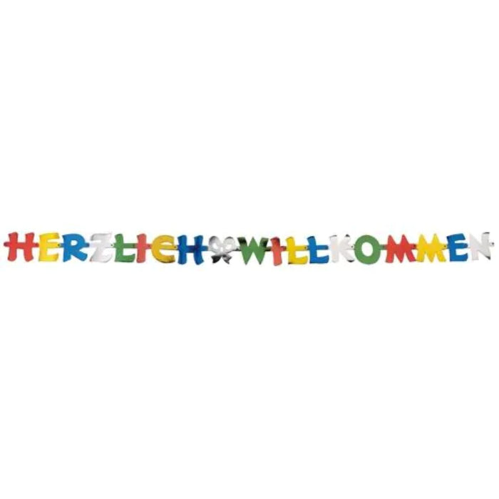 Buchstabengirlande Herzlich Willkommen 2,5 m | Multicolor