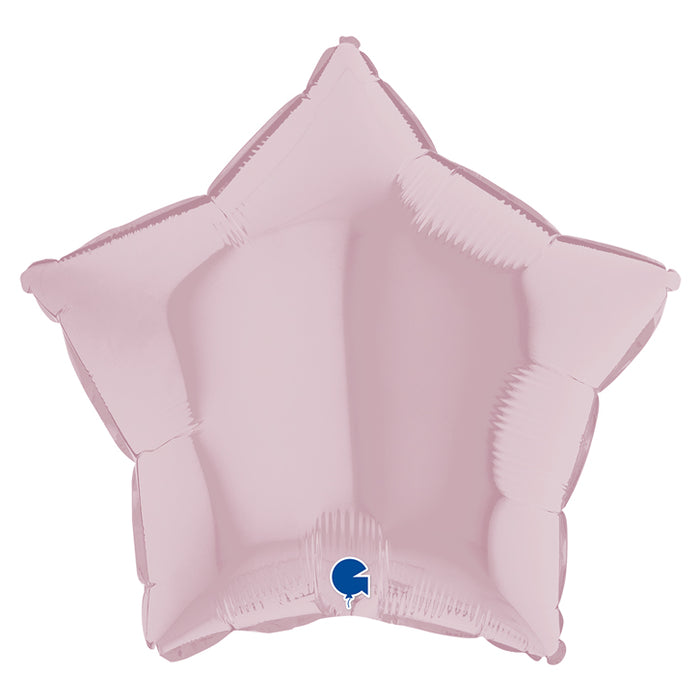 ABC18 Stern Folienballon Uni | Ø 46 cm Pastell Rosa
