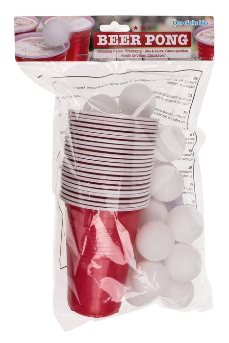 Trinkspiel, Beer Pong, mit 15 Bällen und 22 Becher