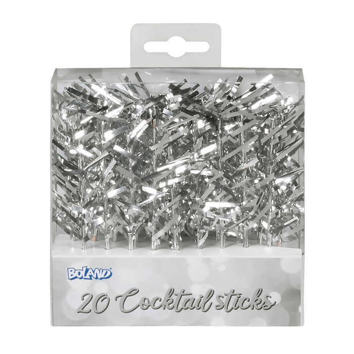 20 Cocktail-Spiesser - 10 cm | Silber