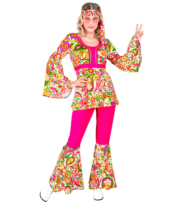 Hippie Kostüm "Peace & Paisley" für Damen | Anzug Mehrfarbig - 60er 70er Jahre