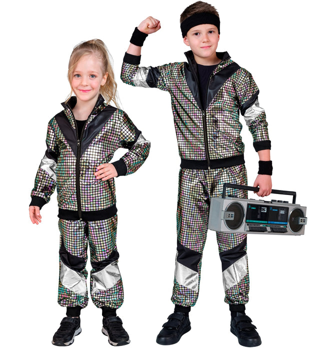 Party Kinder Trainingsanzug "Reflex" | Schwarz Silber