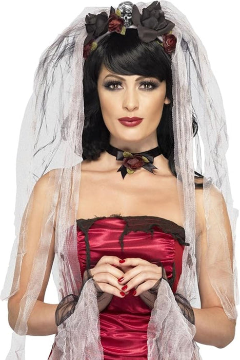 AccSet Gothic-Braut Schleier, Tiara, etc.