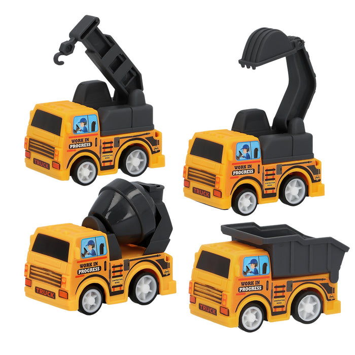 4 Rückzugs-Bauwagen| 5,5 x 3 cm