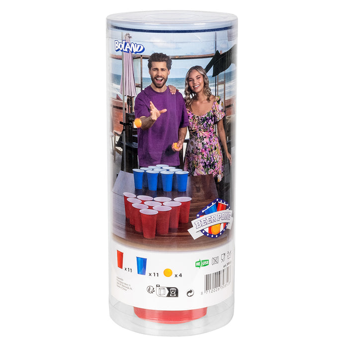 Party Trinkspiel "Beer Pong" | 22 Becher + 4 Bälle
