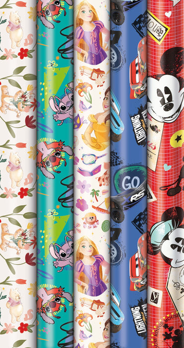 Geschenkpapier "Disney Everyday" farblich sortiert | 300 x 100 cm