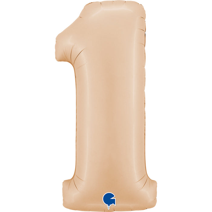 Riesenzahl Folienballon 40"/102cm | Satin Nude #1