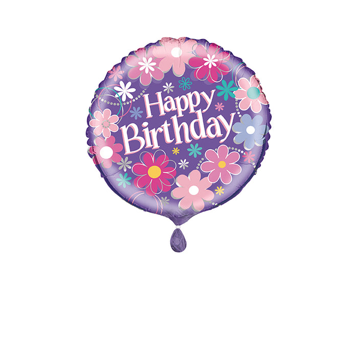 ABC18 Folienballon "Happy Birthday" Blossom | Ø 45 cm