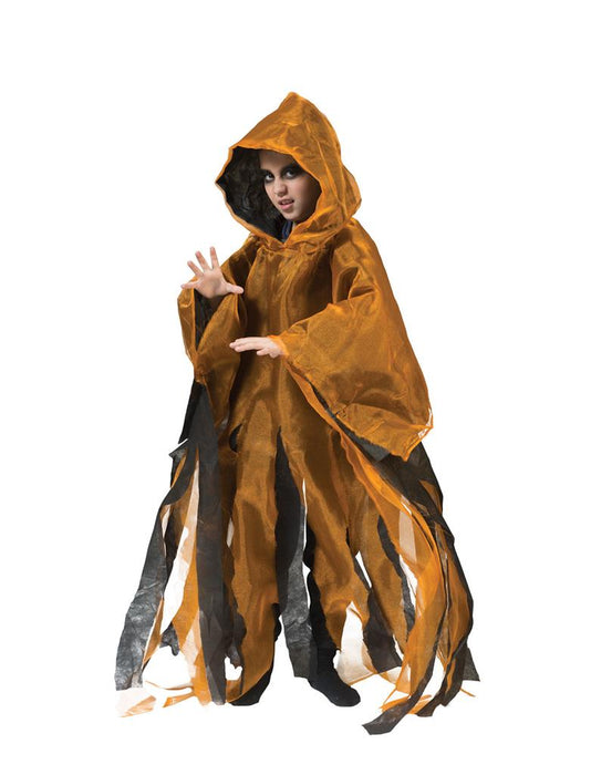 Halloween Umhang mit Kapuze für Kinder | Orange