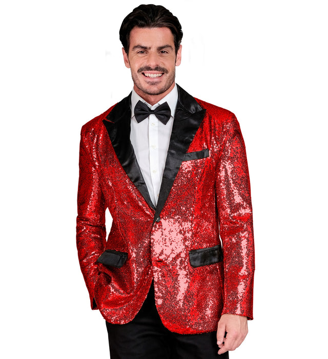 Pailletten Jackett "Glitter" für Herren | Rot
