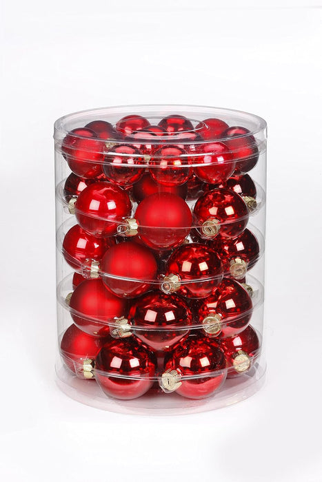 Weihnachtskugeln Rot | Ø 4+5+6 cm | 44 Stück | bruchsicher | Glänzend & matt