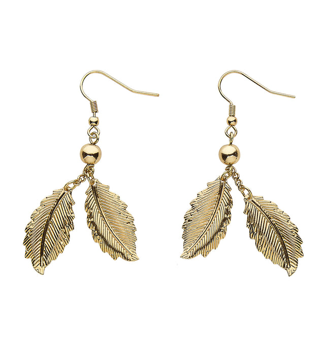 Blätter Ohrringe | Gold - Schmuck Römerin Kostüm