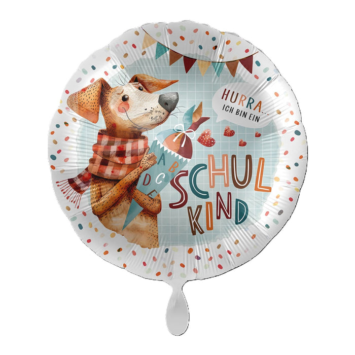 ABC18 Folienballon "Schulkind Hund" | Ø 43 cm