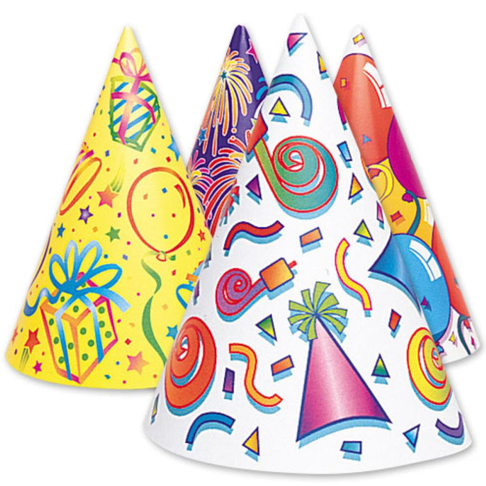 Partyhut Pappe, bunt 8 St.