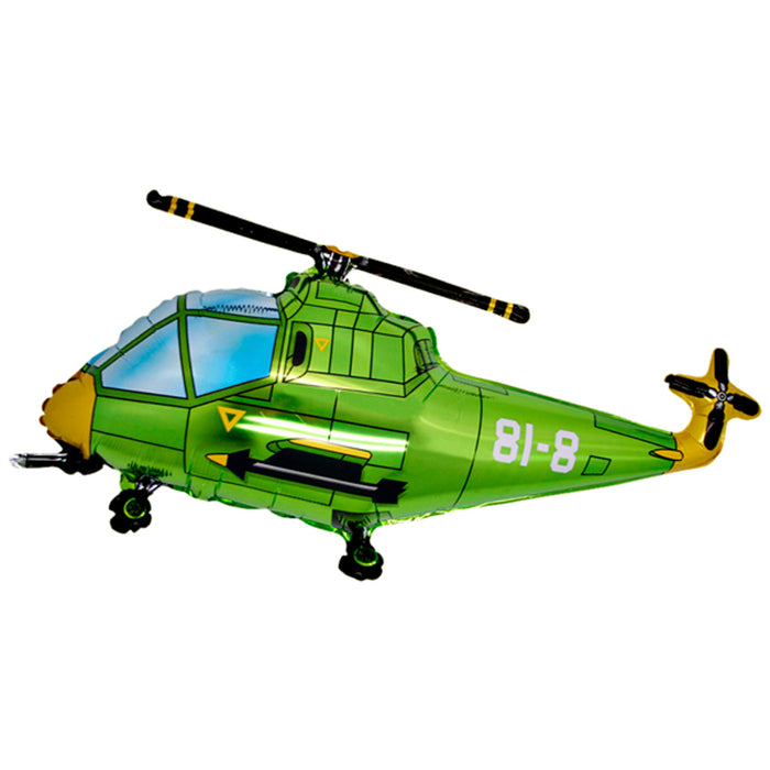 37" Folienballon Lose "Hubschrauber Grün" | HFE (Non-Metallic)
