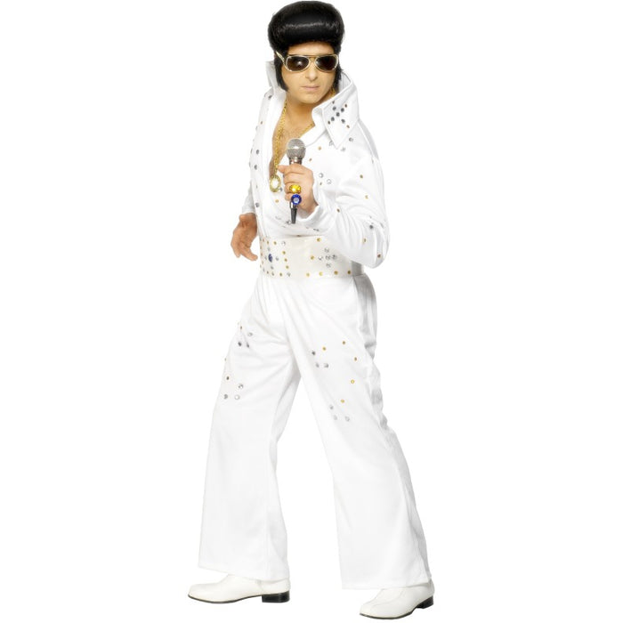 Kostüm Elvis Overall, weiß Gr.L